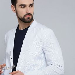 SHOWOFF Men White Printed Single-Breasted Blazer-picture-39