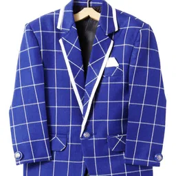 BAESD Boys Checked Single Breasted Blazer-image-48