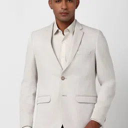 Peter England Elite Textured Single Breasted Slim Fit Formal Blazer-picture-56