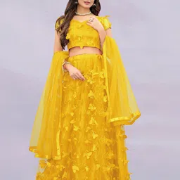 APNISHA Embroidered Semi-Stitched Lehenga & Unstitched Blouse With Dupatta-picture-53