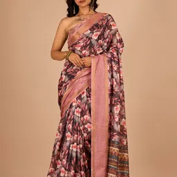 Sanwariya Silk Floral Printed Beads and Stones Maheshwari Saree-picture-27