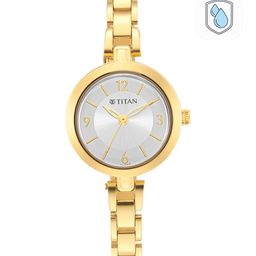 Titan Women Silver-Toned Brass Mother of Pearl Dial & Steel Toned Bracelet Style Straps Analogue Watch-22