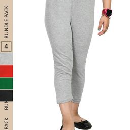 IndiWeaves Girls Pack Of 4 Pure Cotton Capris-image-85