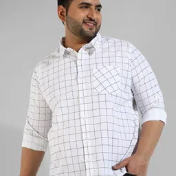 Instafab Plus Size Men Grid Tattersall Checks Checked Casual Cotton Shirt-image-27