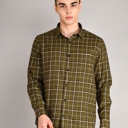 TIM PARIS Standard Tartan Checked Pure Cotton Casual Shirt-image-55