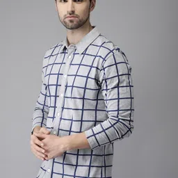Campus Sutra Classic Windowpane Checks Cotton Casual Shirt-picture-25