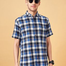 SF JEANS by Pantaloons Slim Fit Tartan Checked Casual Pure Cotton Shirt-image-98
