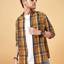 SF JEANS by Pantaloons Slim Fit Tartan Checked Casual Pure Cotton Shirt-image-42