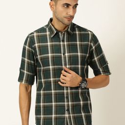 Harvard Classic Slim Fit Tartan Checked Opaque Pure Cotton Casual Shirt-image-72