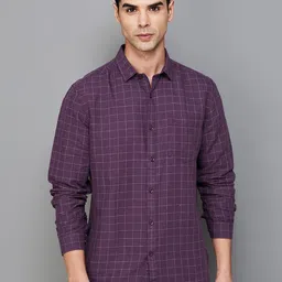 CODE by Lifestyle Spread Collar Grid Tattersall Checked Opaque Casual Shirt-image-7