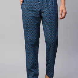 URBAN SCOTTISH Men Geometric Printed Cotton Lounge Pants-image-21