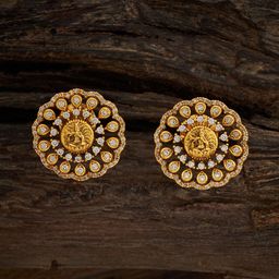 Kushal's Fashion Jewellery Gold-Plated Cubic Zirconia Studded Circular Studs Earrings-34
