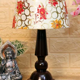foziq Brown & White Printed Wooden Table Lamps-image-98