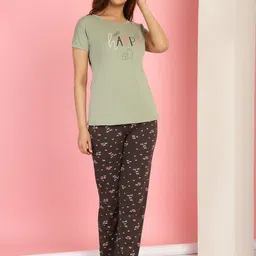GRACIT Typography Printed Cotton Night Suit-image-83