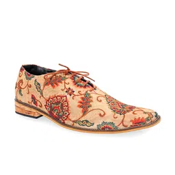 Kanvas Men Printed Round Toe Lace Ups Oxfords-image-8