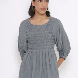 W Grey Cinched Waist Top-picture-18