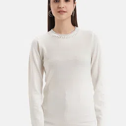 Kazo Pullover Sweater with Embellished Detail-image-18