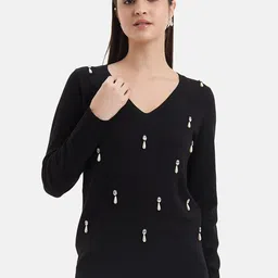 Kazo Embellished V-Neck Pullover-picture-48