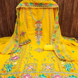 LeeliPeeri Designer Embroidered Unstitched Dress Material-30
