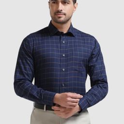 Blackberrys India Slim Grid Tattersall Checks Cotton Formal Shirt-image-49