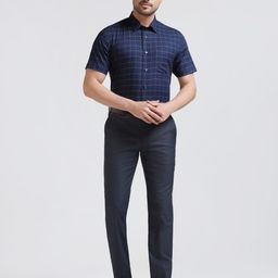 Blackberrys India Slim Grid Tattersall Checks Cotton Formal Shirt-image-52