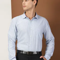 INVICTUS Original Slim Fit Micro Checks Pure Cotton Formal Shirt-image-80