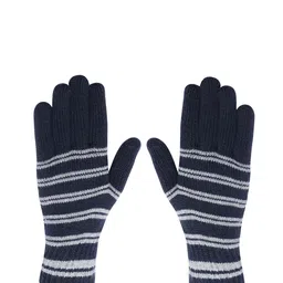 LOOM LEGACY Men Patterned Winter Acrylic Woollen Gloves-image-36