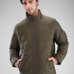 SPYKAR Men Solid Full Sleeve Regular Fit Padded Jacket-picture-7