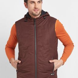 Being Human Sleeveless Hooded Quilted Jacket-image-59