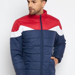Duke Colourblocked Stand Collar Padded Jacket-image-6