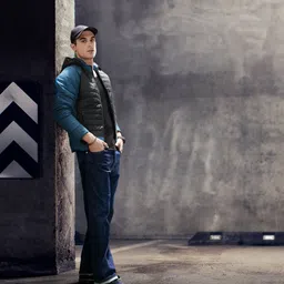 Roadster Men Navy Blue Colourblocked Padded Jacket-image-1