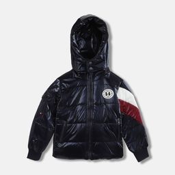 Blue Giraffe Boys Colourblocked Hooded Puffer Jacket-image-17