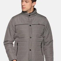 SHOWOFF Men Grey Windcheater Outdoor Padded Jacket-12