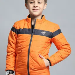 Monte Carlo Boys Mock Collar Striped Casual Lightweight Padded Jacket-image-75