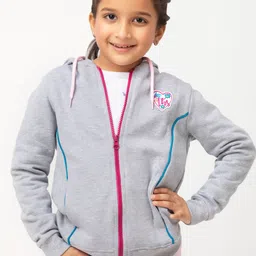 Purple United Kids Girls Hooded Fleece Jacket-image-59