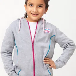 Purple United Kids Girls Hooded Fleece Jacket-image-97