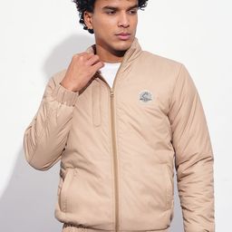 Being Human Men Mock Collar Solid Casual Bomber Jacket-image-51