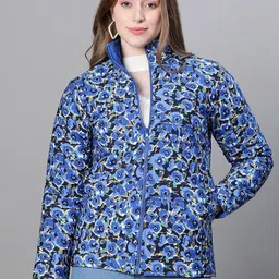 Oxolloxo Floral Printed Reversible Padded Jacket-image-47