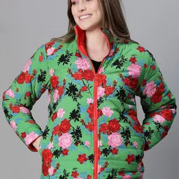 Oxolloxo Floral Printed Reversible Padded Jacket-14