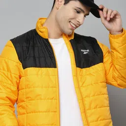 Reebok Men Yellow & Black Colourblocked MP Light Padded Jacket-24