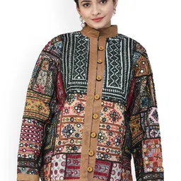 Exotic India Women Longline Quilted Jacket-image-67