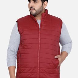 John Pride Men Plus Size Red Lightweight Puffer Jacket-image-60