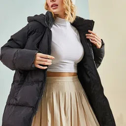 BIANCO LUCCI Longline Hooded Padded Jacket-picture-11