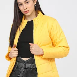Tokyo Talkies Women Yellow Padded Jacket-image-98