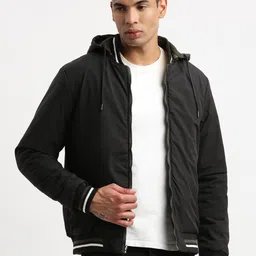 SHOWOFF Hooded Windcheater Reversible Bomber Jacket-image-14