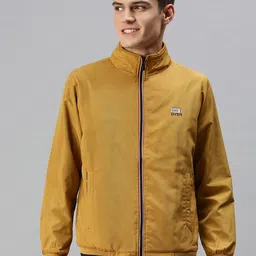 SHOWOFF Men Mustard Bomber with Embroidered Jacket-image-45