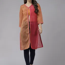 BAESD Striped V-Neck Long Line Shurg-37