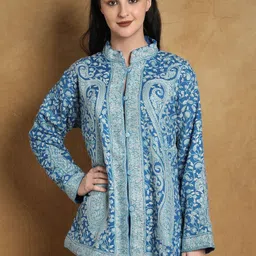 Exotic India Women Woollen Longline Tailored Jacket-picture-46