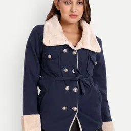 iki chic Women Insulator Longline Pure Cotton Wool Tailored Jacket-image-45