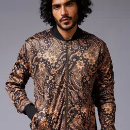 GO DEVIL Floral Printed Stand Collar Long Sleeve Bomber Jacket-image-39